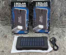 2 x Solar Power Bank Portable Charger 10000mAh Battery Pack &amp; FlashlightNew - $12.99