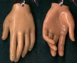 Body Part-HAND EARRINGS-Funky Realistic Nail Tech Zombie Costume Jewelry Dexter  - £5.45 GBP