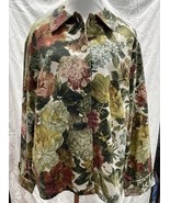Coldwater Creek Jacket Womens sz L Floral Boho Artsy Lagenlook Warm Neut... - $16.82