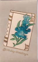 Birthday Greetings Velvet Flower Book 1912 Uniontown KS Germany Postcard B09 - £2.33 GBP