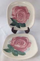 2 Red Wing Pottery Lexington Rose Saucers Concord Square Vintage Shabby - £11.95 GBP