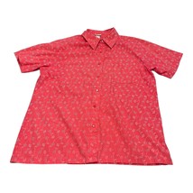 VTG BocaBay Pink Floral Short Sleeve Snap Front Shirt Women’s 20.5”x 25.5” - £10.59 GBP