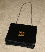 Ladies Vintage 1970&#39;s Black Patent Leather Fully Lined Small Evening Purse - $29.95