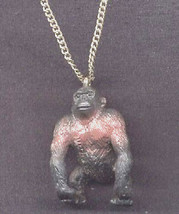 GORILLA PENDANT NECKLACE-Toy Ape King Kong Safari Funky Jewelry - £3.97 GBP