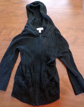 NWT SO Black Juniors Zip Up Hoodie Sweater - Size Small 100% Cotton - $3.00