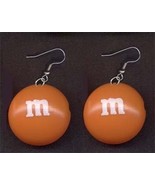 m&amp;m EARRINGS-Chocolate Candy Junk Food Charm Costume Funky Jewelry-ORANG... - €6,04 EUR