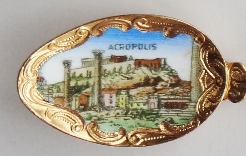 Collector Souvenir Spoon Greece Athens Acropolis Wingless Victory Athena Nike - $16.99