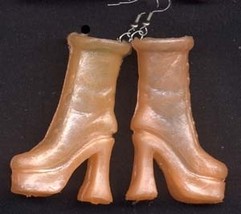 Barbie Platform Boots Shoes Earrings Fashion Doll Jewelry Orange - £4.00 GBP