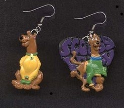 SCOOBY DOO EARRINGS-Movie Dog Character Charm Novelty Jewelry-A - £5.51 GBP