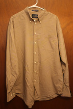Nautica Camel Plaid Long Sleeve Dress Shirt - 17 36/37 - $10.99