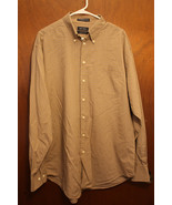 Nautica Camel Plaid Long Sleeve Dress Shirt - 17 36/37 - $10.99