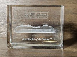 Royal Caribbean Anthem Of The Seas 3D Etched Crystal Block Paperweight - $59.35