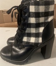 BCBGeneration Pilas Booties Black/Ivory Plaid Size 9 - $45.99