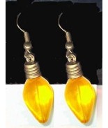 Christmas LIGHT BULB EARRINGS-Funky Charm Holiday Jewelry-YELLOW - £3.90 GBP