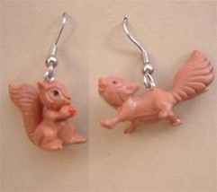 Chipmunk Squirrel Couple Funky Earrings Forest Animal Jewelry - £5.50 GBP