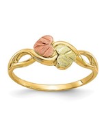 Black Hills Gold 10K Tri-Color Double Leaf Ring - €204,69 EUR