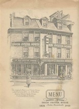 Union Oyster House Menu Boston Massachusetts 1826 - 1948 + Linen Postcard - $74.25