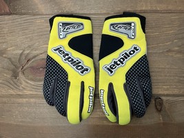 Vtg Jet Pilot Water Gloves Full Rev Neon Yellow Black Women M Kevlar Rei... - $19.75