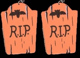 TOMBSTONE EARRINGS-R.I.P.-RIP Retirement Novelty Costume Jewelry - £5.57 GBP