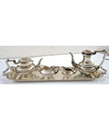 English Art Deco Sterling Silver Miniature Coffee Tea Service Marked Bas... - $247.50