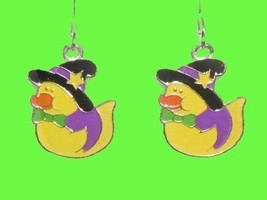 DUCKY WITCH EARRINGS-Halloween Costume Party Charm Funky Jewelry - £3.89 GBP