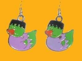 DUCKY ZOMBIE EARRINGS-Punk Monster Costume Funky Novelty Jewelry - £3.89 GBP