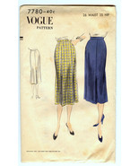 Vintage Vogue 7780 Slim skirt size waist 26 Hip 35 1953 - £11.75 GBP