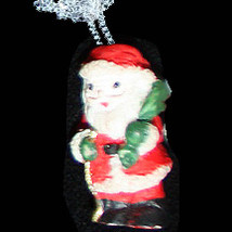 SANTA CLAUS PENDANT NECKLACE-Christmas Holiday Costume Jewelry-I - £3.92 GBP
