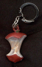 APPLE CORE KEYCHAIN-Vintage Food Fruit Charm Funky Jewelry-HUGE - £5.55 GBP