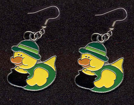 Ducky Leprechaun Earrings Pot O&#39;gold Derby Charm Novelty Jewelry - £3.99 GBP