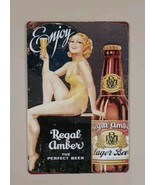 Regal Amber Lager Beer - metal hanging wall sign - £18.94 GBP