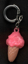 ICE CREAM CONE KEYCHAIN-Vintage Food Funky Jewelry-STRAWBERRY - £3.17 GBP