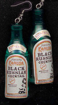 LIQUOR BOTTLE EARRINGS-Kahlua Black Russian Coffee Drink Jewelry - £5.47 GBP