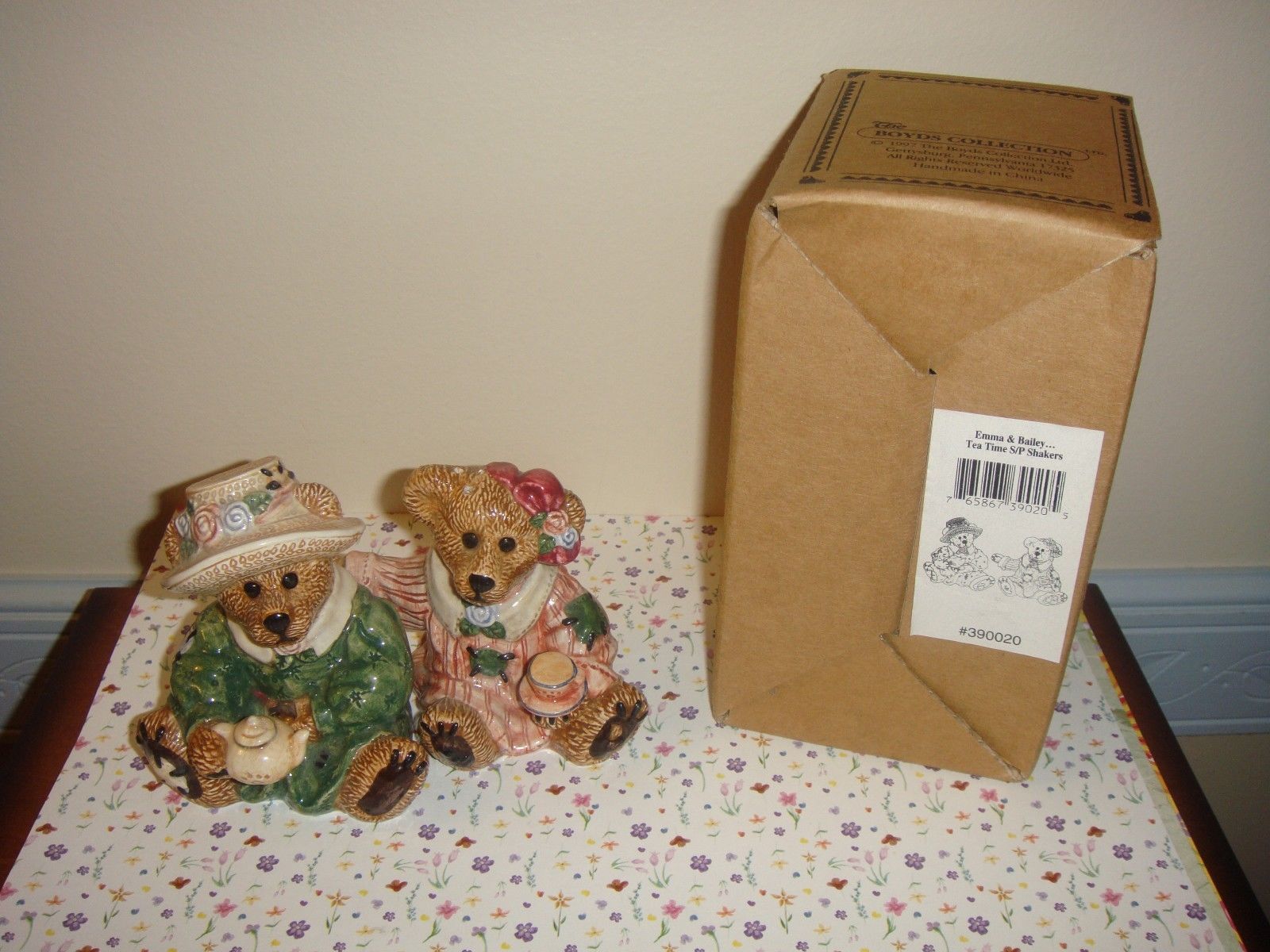 Boyds Bearware Pottery Emma & Bailey Tea Time, Salt & Pepper - $10.39