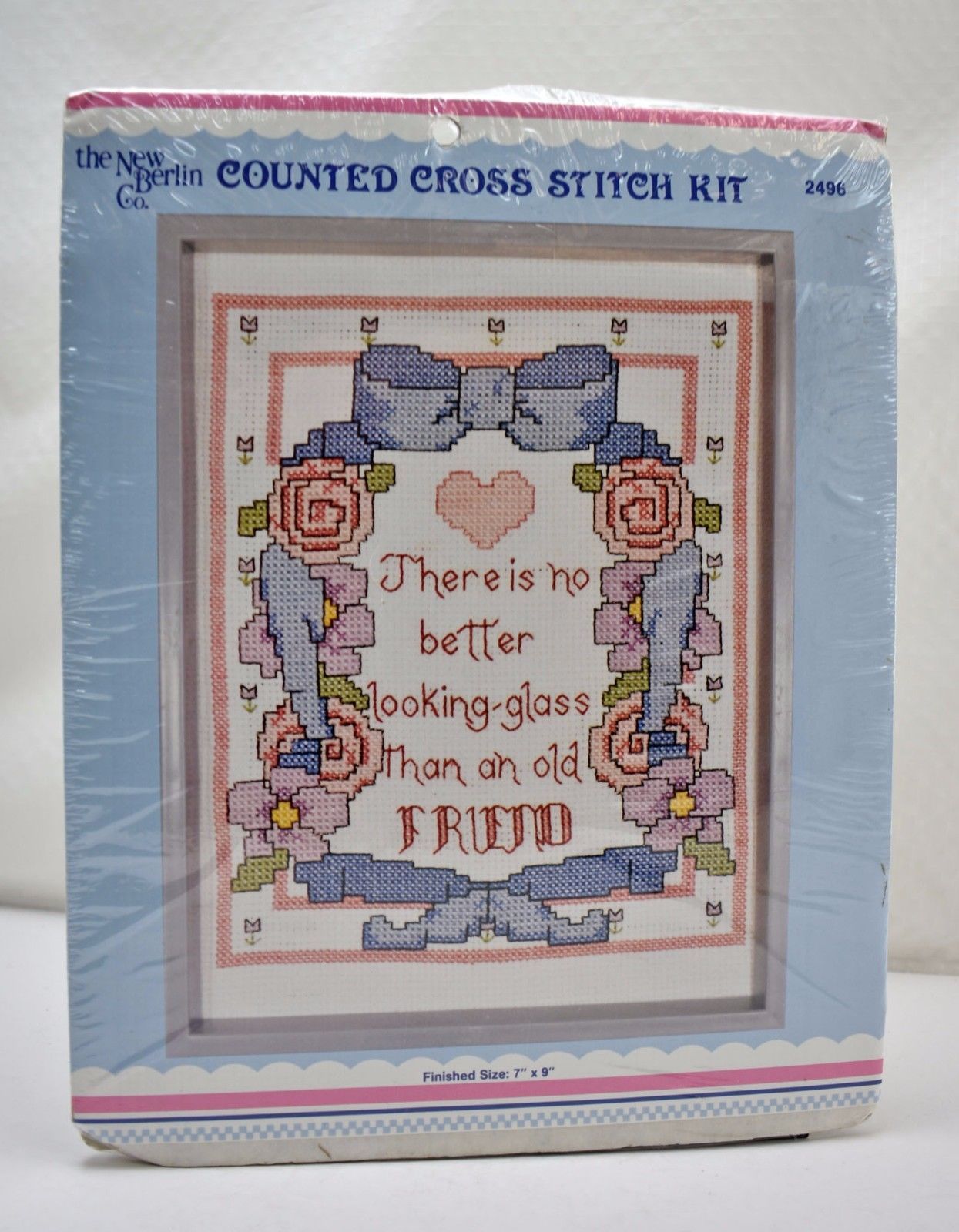 No Better Looking Glass Than Old Friend Counted Cross Stitch Kit - New Berlin Co - £7.43 GBP