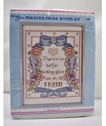 No Better Looking Glass Than Old Friend Counted Cross Stitch Kit - New B... - $12.95 CAD