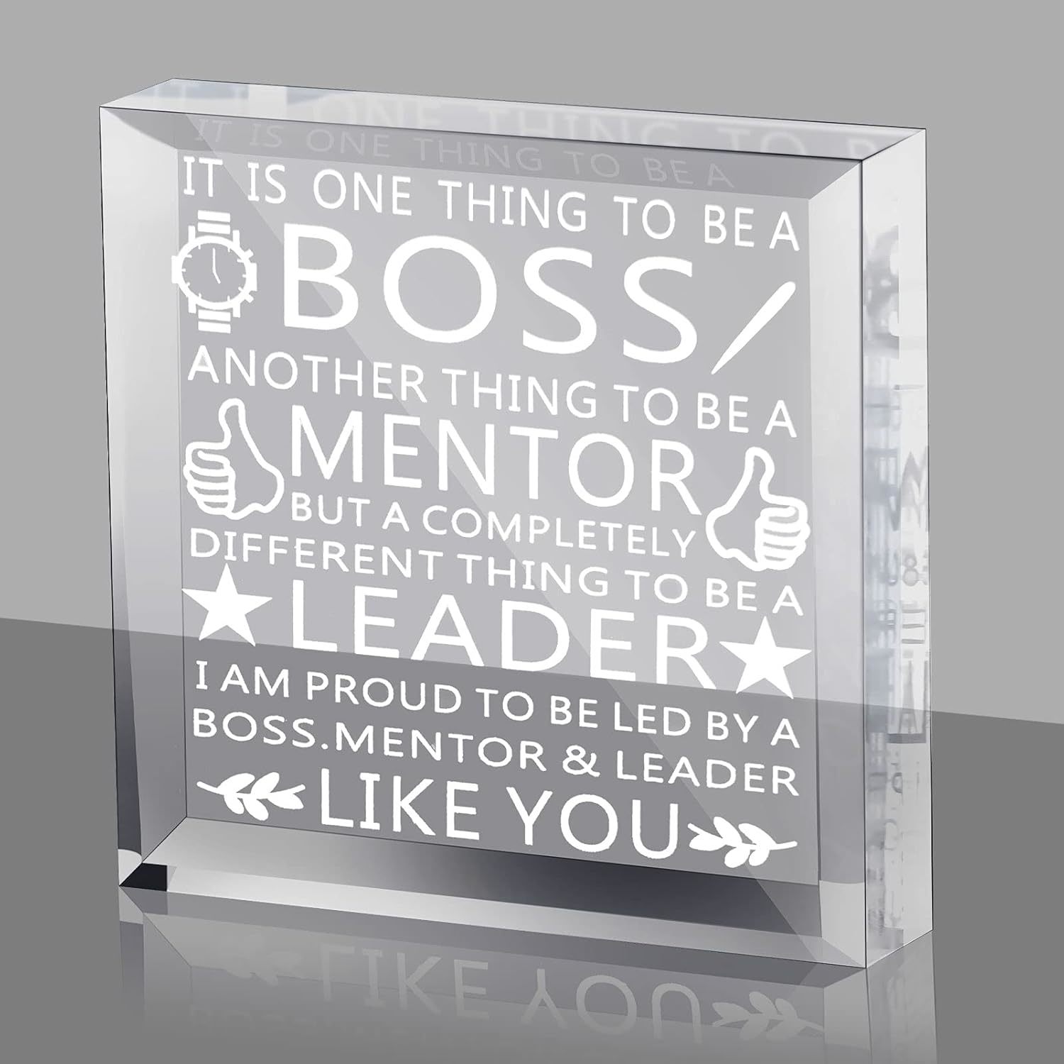 Acrylic Boss Gifts Acrylic Engraved Memorabilia Paperweight Memorabilia ... - $5.27