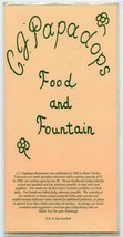 C J Papadops Food &amp; Fountain Menu Briar Thicket Bybee Tennessee 1990&#39;s - £13.93 GBP
