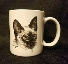 1986 Cindy Farmer SIAMESE CAT Portrait Coffee Mug Porcelain Rosalinde US... - $14.99