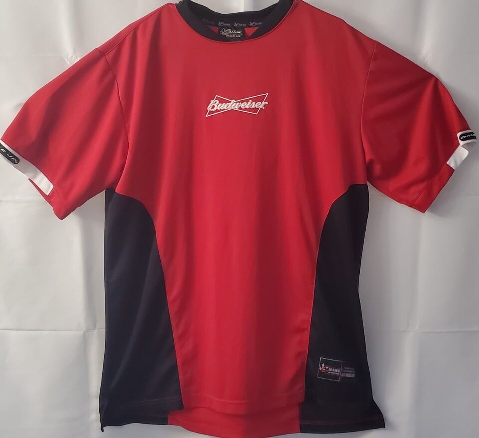 Men's Chase Authentic Budweiser Dale Jr. Red Short Sleeve T-Shirt Large - £15.63 GBP