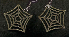 SPIDER WEB EARRINGS-Funky Gothic Witch Cosplay Costume Jewelry-G - £5.60 GBP