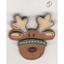 Funky REINDEER RUDOLPH PIN BROOCH-Wood Country Christmas Holiday Novelty Jewelry - $6.97