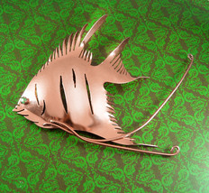HUGE sterling Fish Brooch Signed statement piece 5 1/2&quot; over the top vin... - $125.00