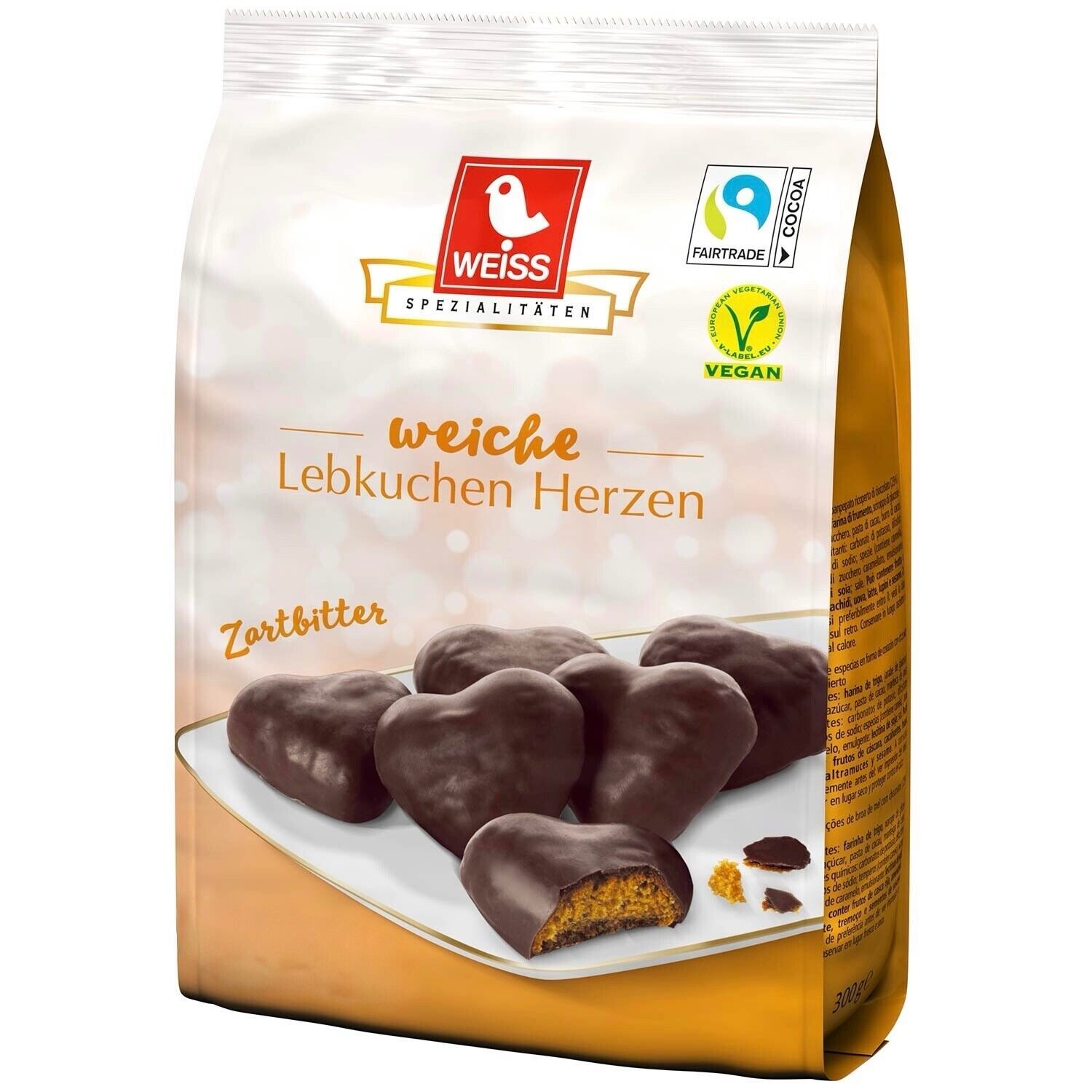 WEISS Lebkuchen Gingerbread cookies with NO filling in DARK chocolate 150g