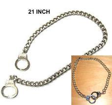 HANDCUFFS NECKLACE CHAIN-Punk Biker Fetish Funky Gothic Jewelry - £10.36 GBP