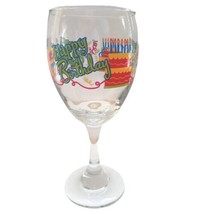 Happy Birthday Cake Stem Wine Water Glass 7&quot; Tall Crafts Props  - £6.32 GBP