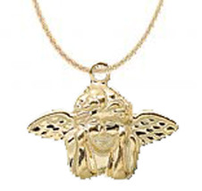 Angel Pendant Necklace Winged Dreamer Cupid Cherub Charm Costume Jewelry Gold - £5.52 GBP