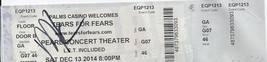Tears For Fears Dec 13 2014 Palms Casino Las Vegas Ticket Stub - £4.67 GBP