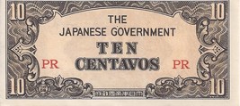 Wwii Japanese Occupation Ten Centavo Philippine Note, Circulated - £1.53 GBP