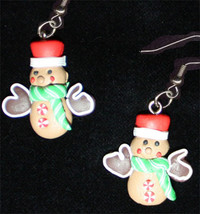 Gingerbread Man Earrings Mitten Holiday Cookies Fun Food Jewelry - £5.57 GBP